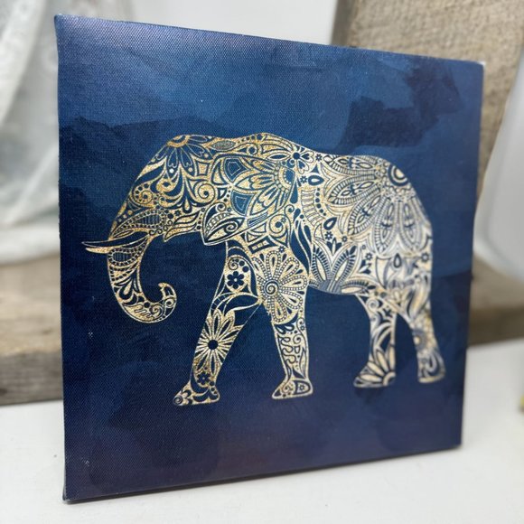 Interesting Painting Of a Elephant 8-1/2" by *-1/2" - Picture 3 of 5